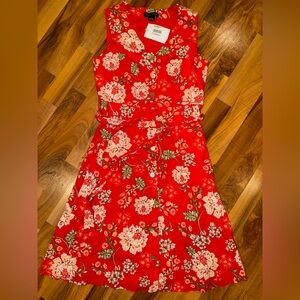 Jessica‎ Howard linen blend button up dress red NWOT SZ 10 casual dress wedding